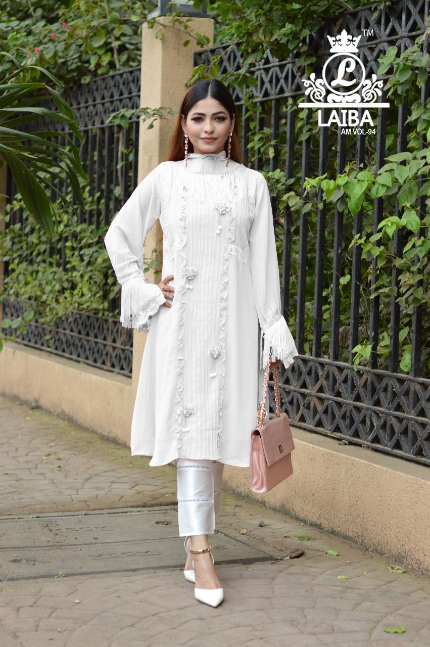 Laiba Am 94 Blushing Beauty Fancy Stylish Designer Georgette Wear Top With Bottom Collection